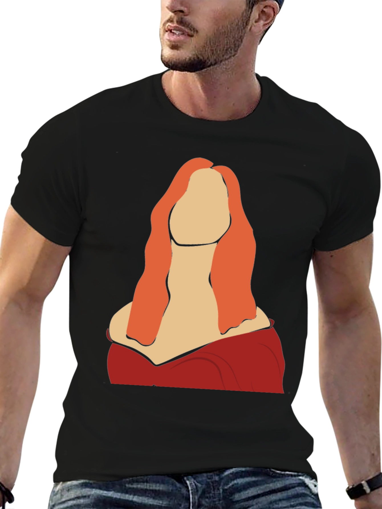 Abstract Woman Graphic Tee - Black