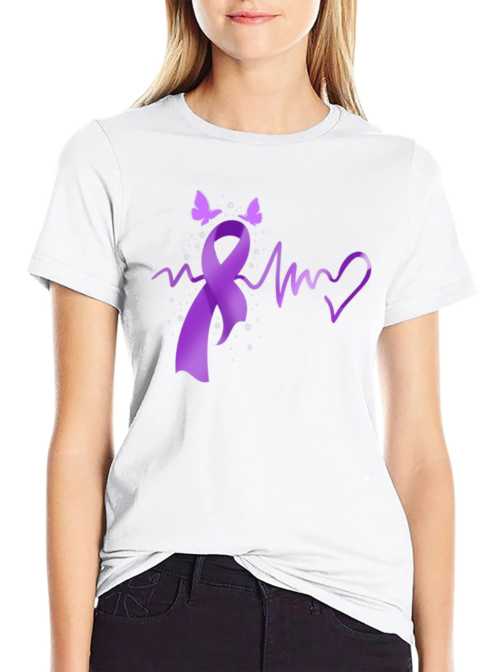 Awareness Ribbon Heartbeat T-Shirt