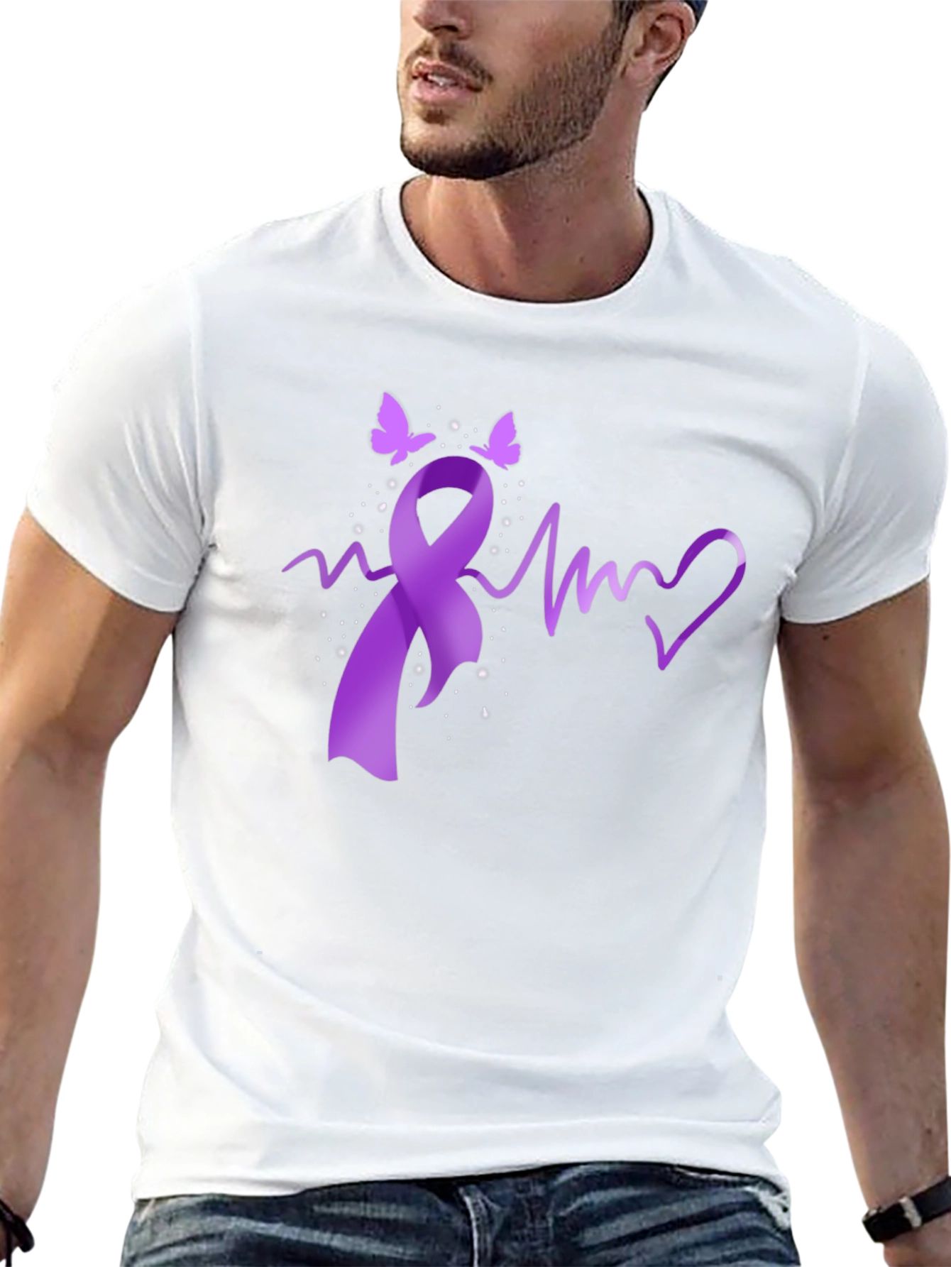 Awareness Ribbon Heartbeat T-Shirt