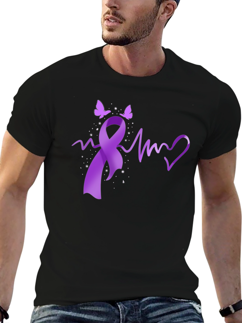 Awareness Ribbon Heartbeat T-Shirt