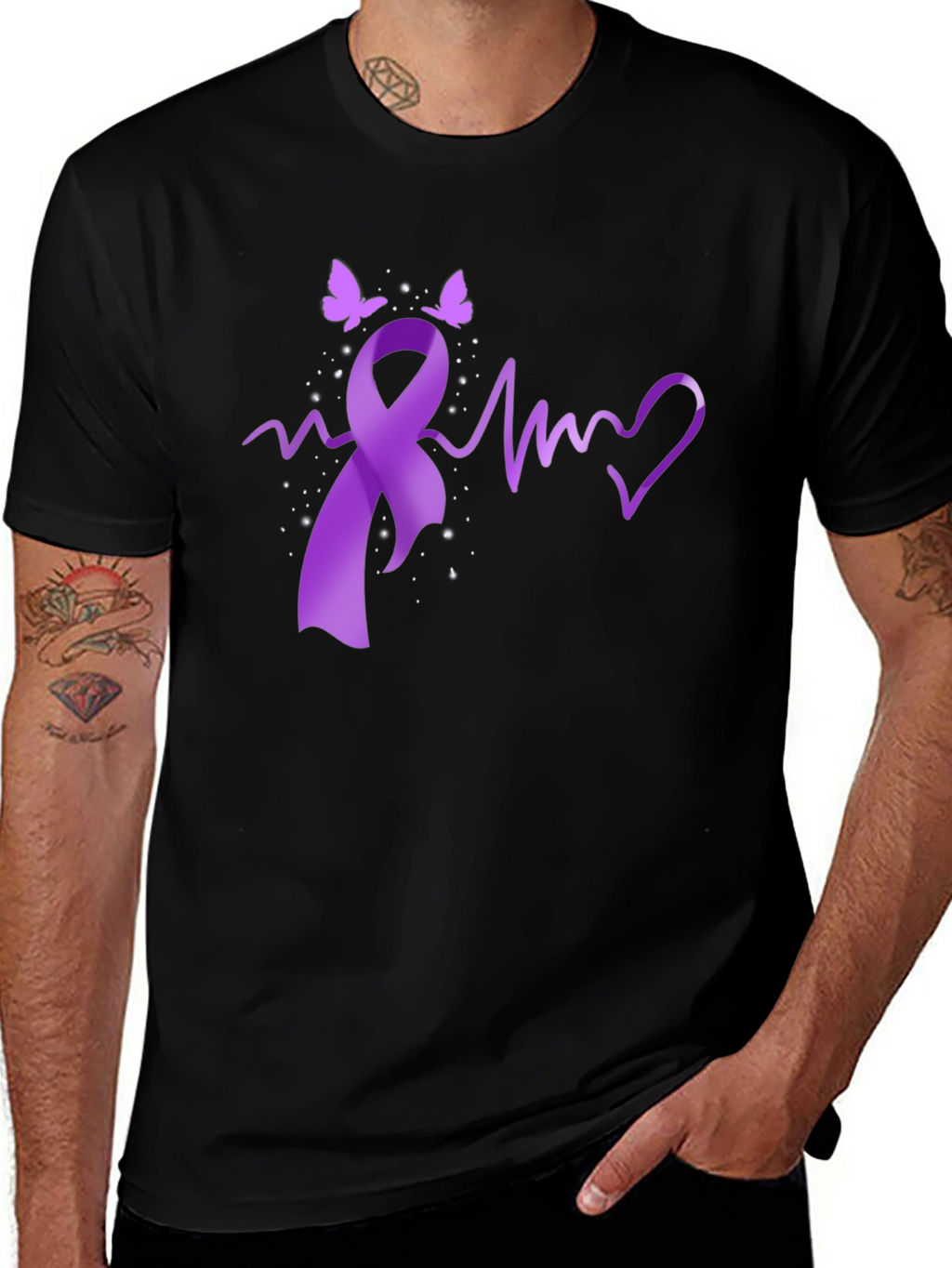 Awareness Ribbon Heartbeat T-Shirt