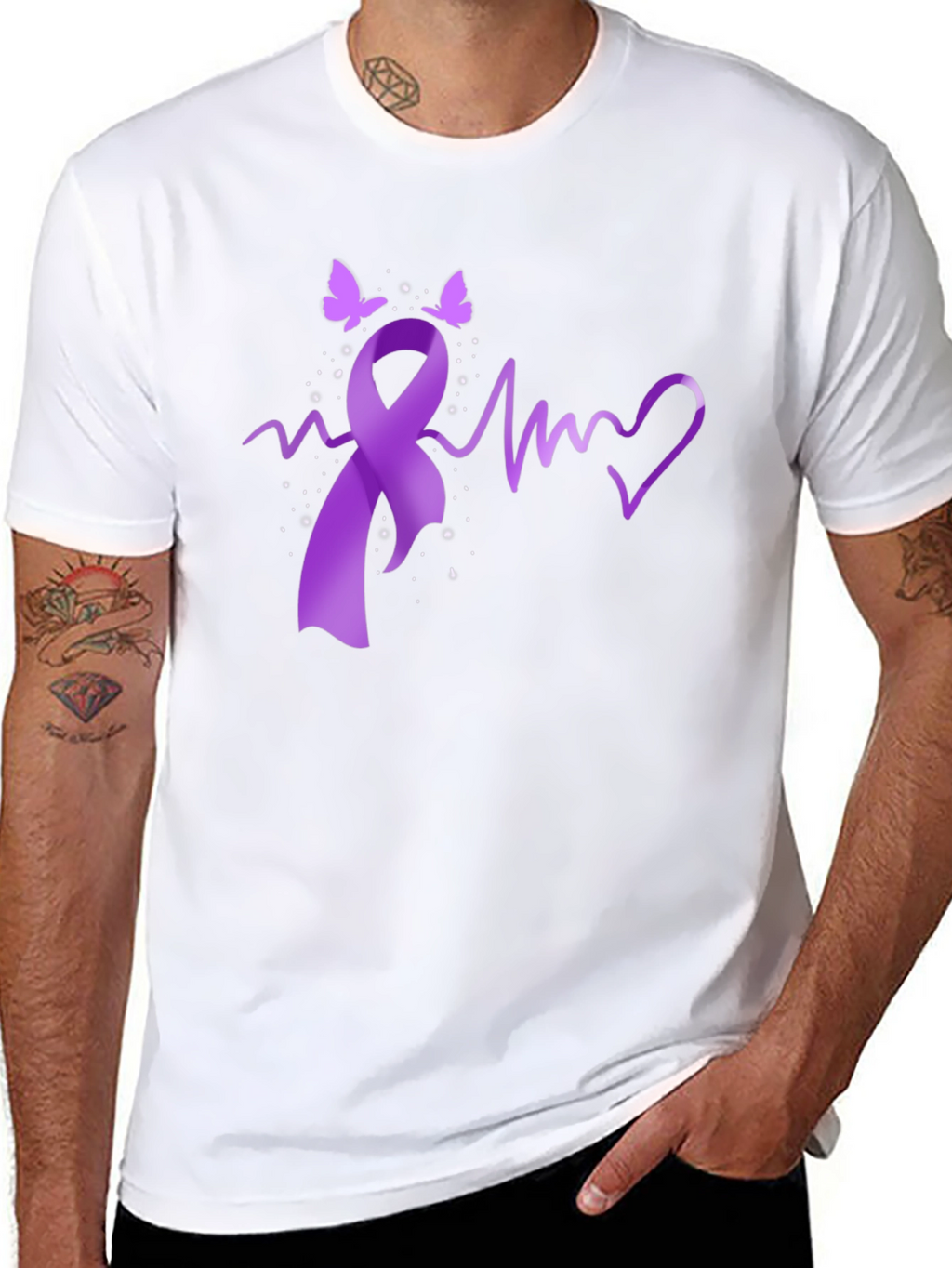 Awareness Ribbon Heartbeat T-Shirt