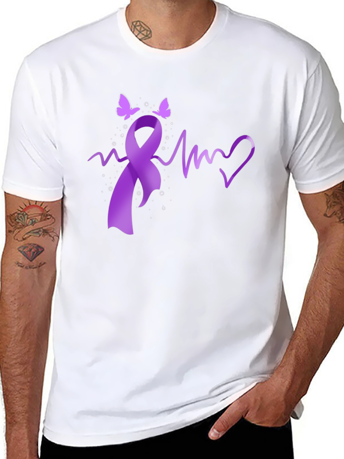 Awareness Ribbon Heartbeat T-Shirt