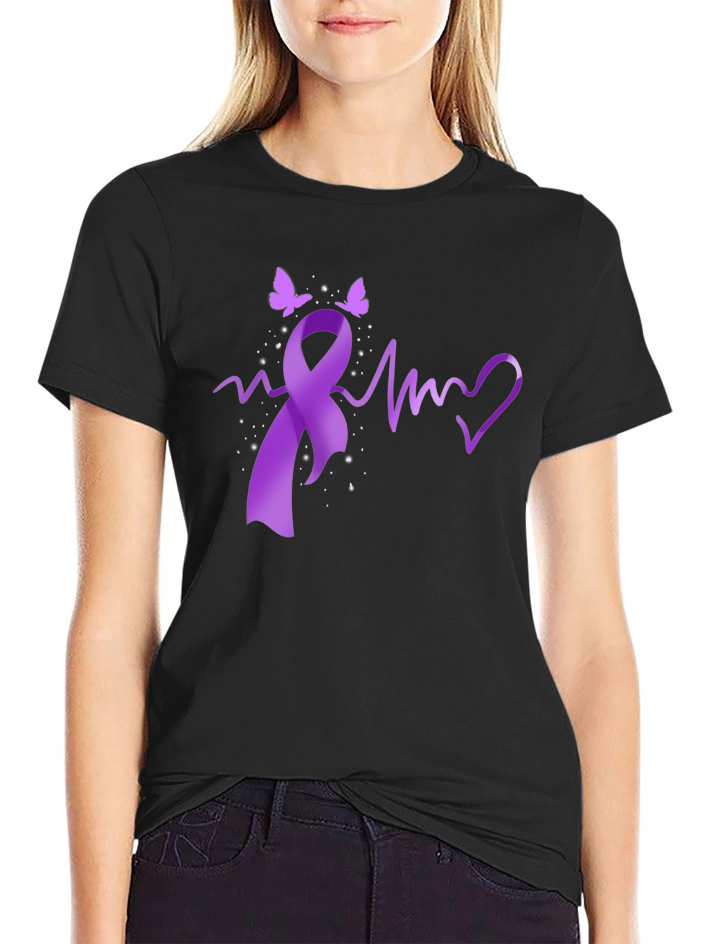 Awareness Ribbon Heartbeat T-Shirt
