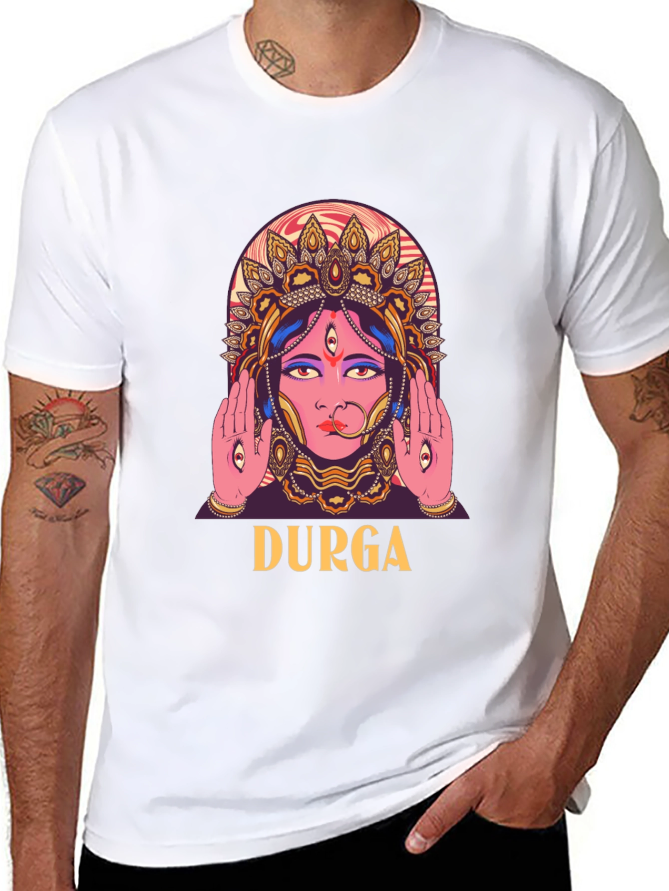Durga Graphic Print Black T-Shirt