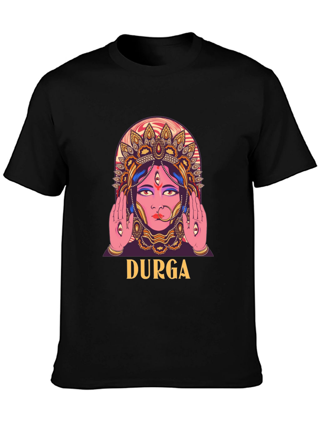 Durga Graphic Print Black T-Shirt