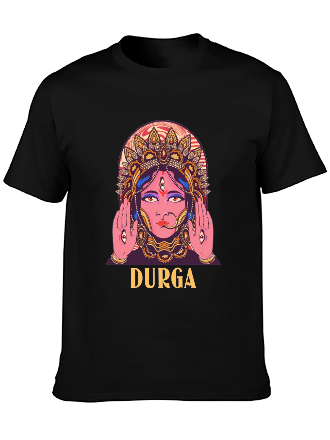 Durga Graphic Print Black T-Shirt