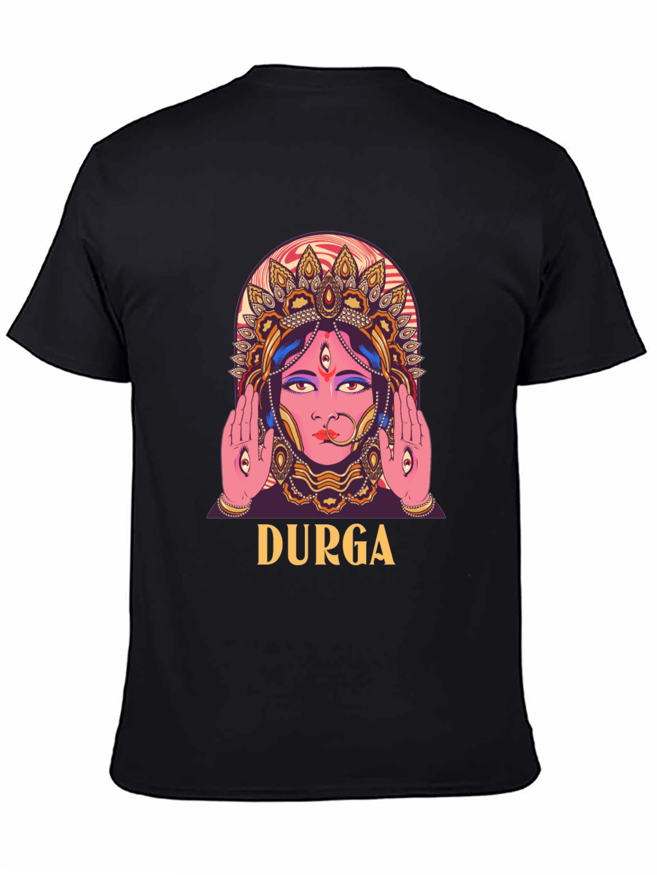 Durga Graphic Print Black T-Shirt