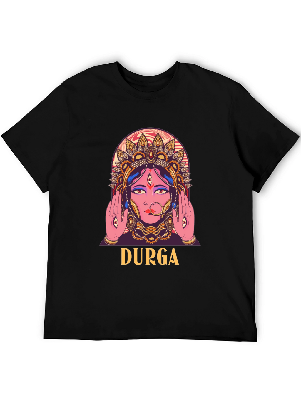 Durga Graphic Print Black T-Shirt