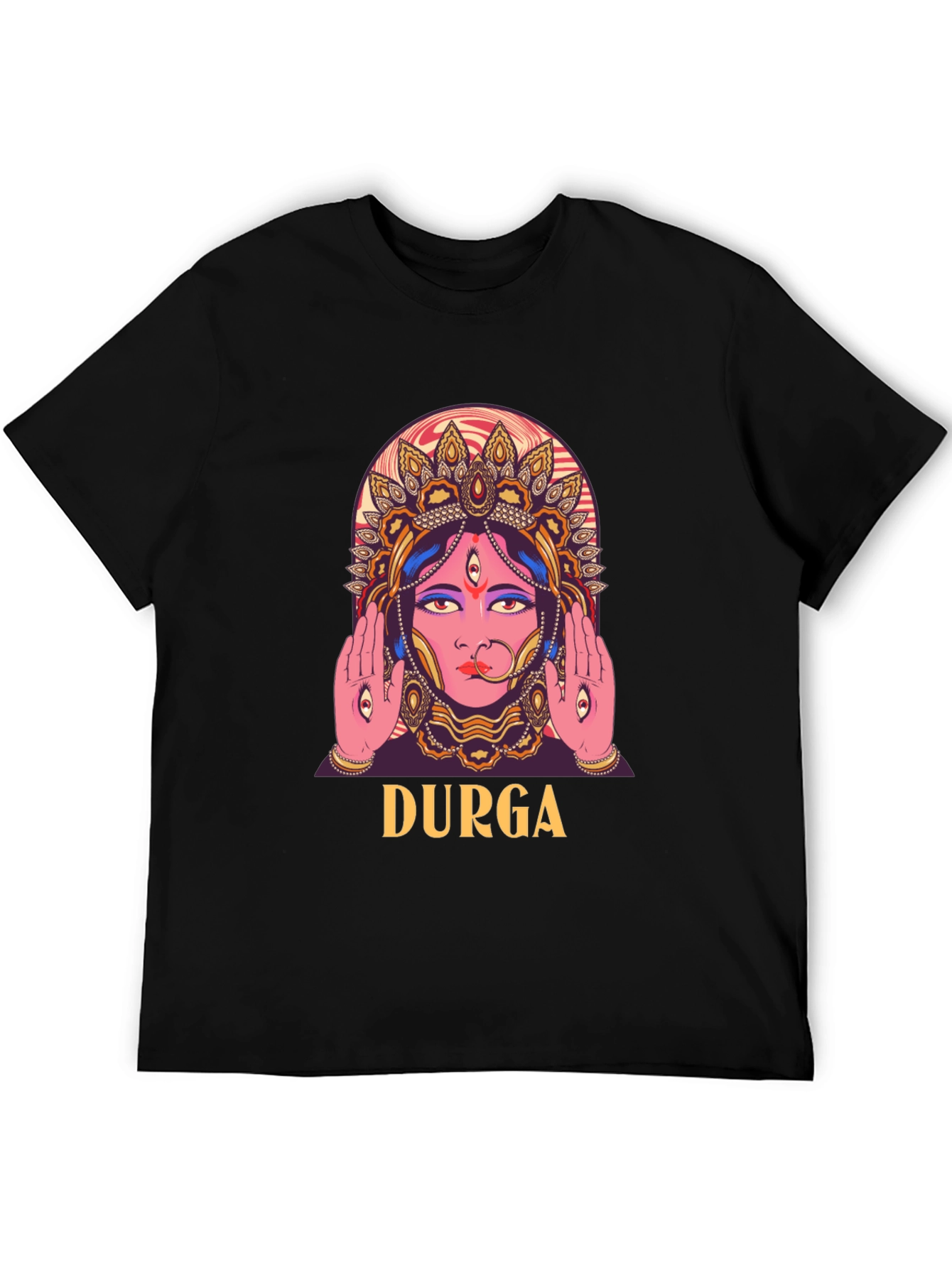 Durga Graphic Print Black T-Shirt