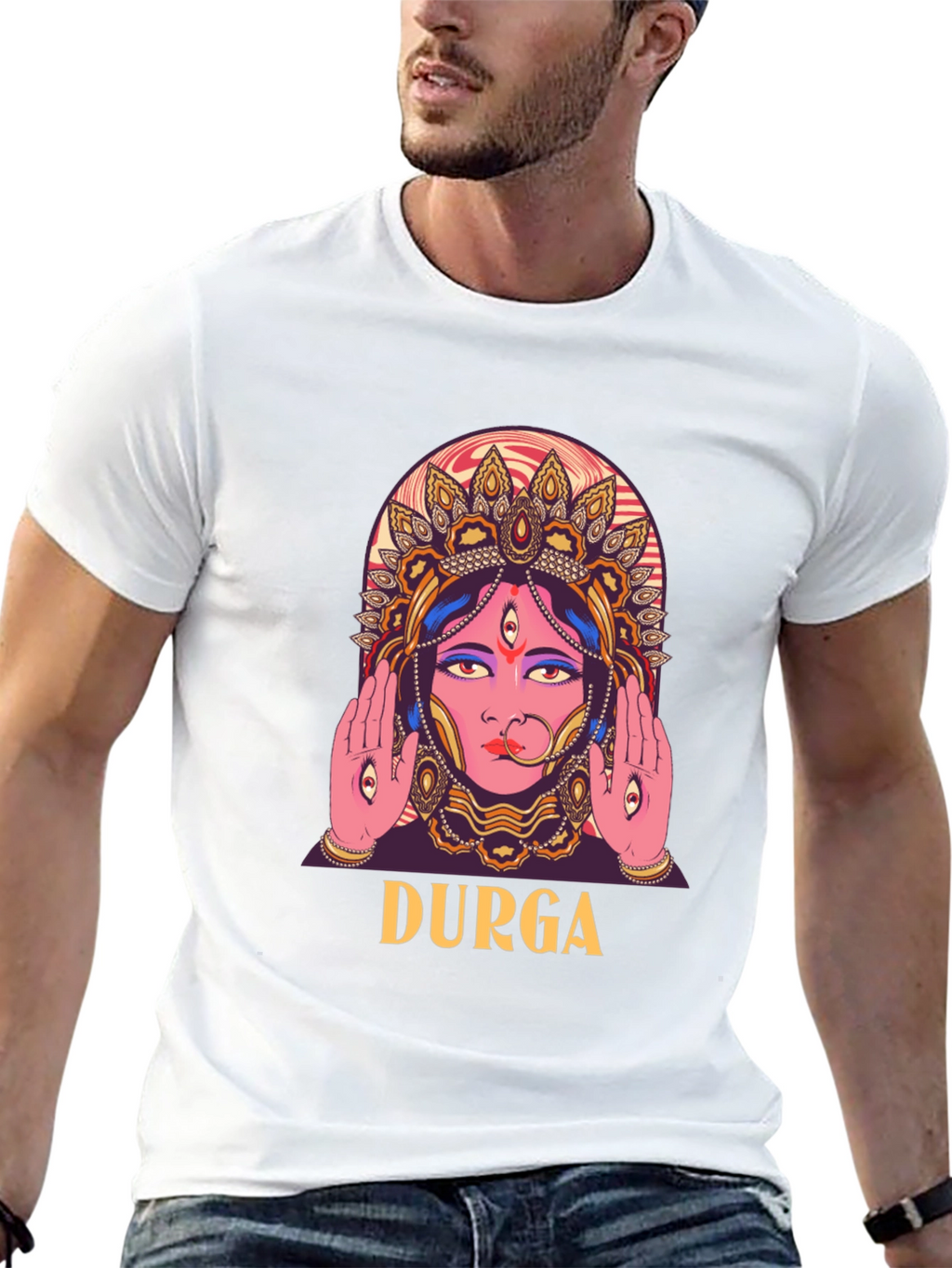 Durga Graphic Print Black T-Shirt
