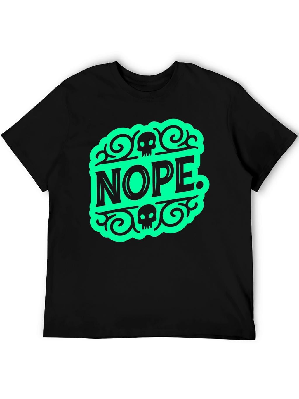 Nope Graphic Tee - Funny Skull Design