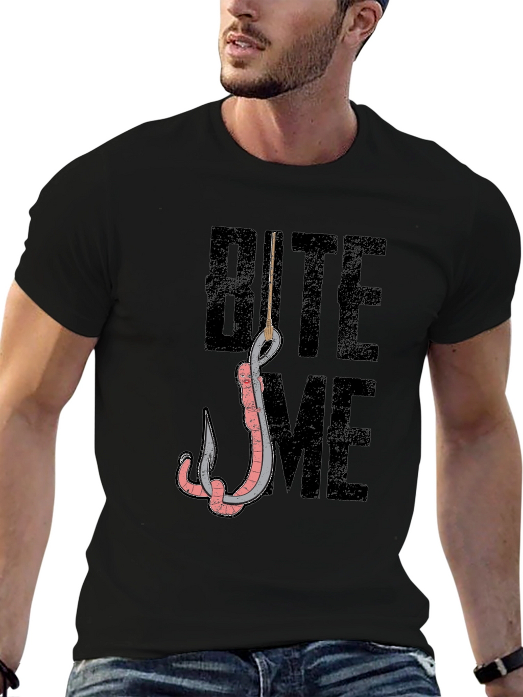 Bite Me Fishing Hook Graphic Tee