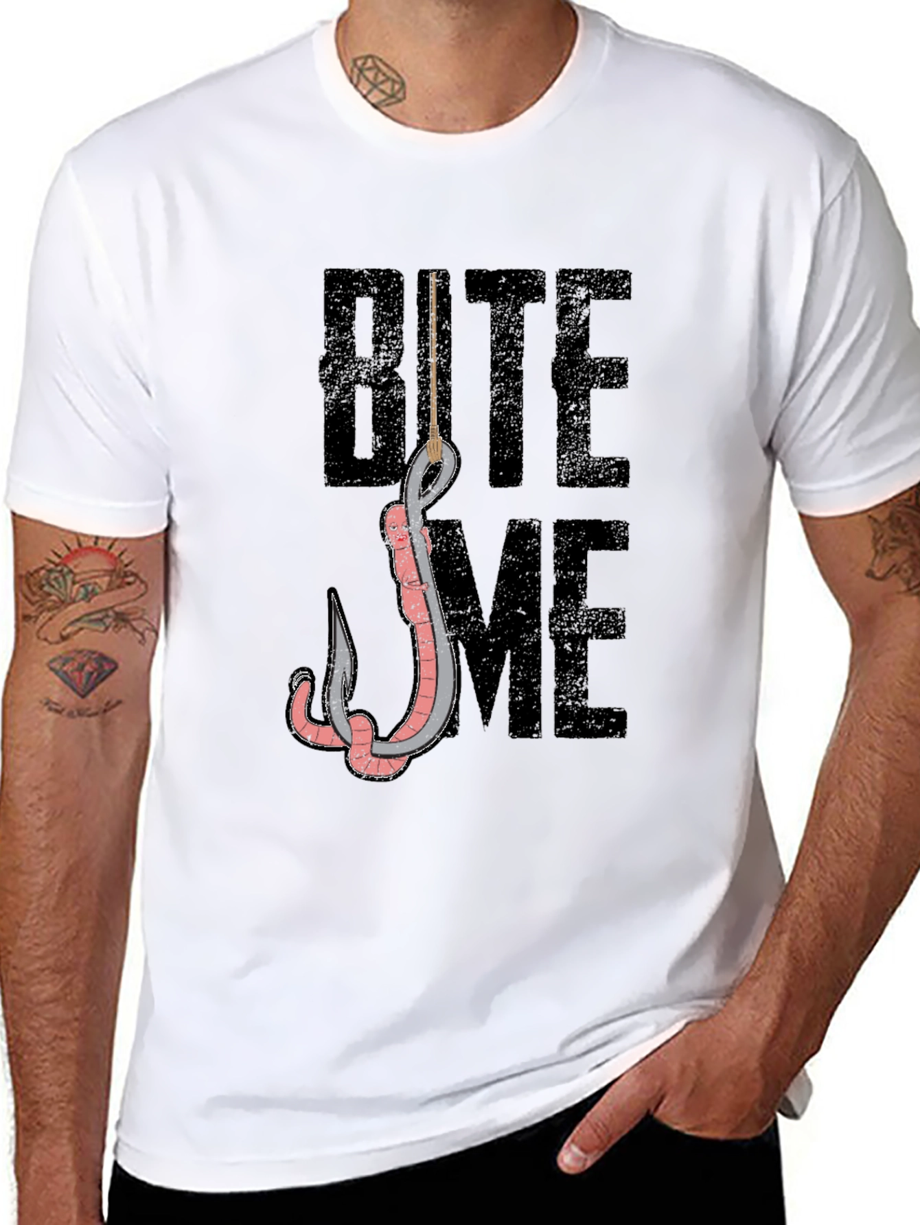 Bite Me Fishing Hook Graphic Tee