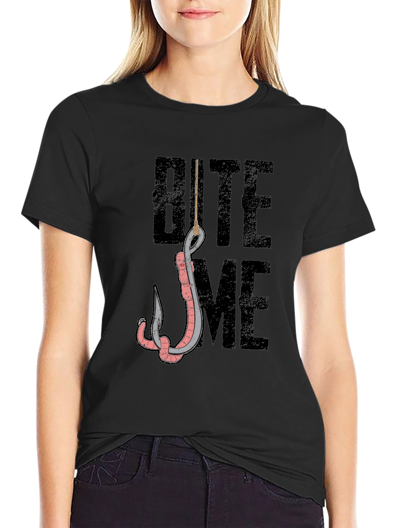 Bite Me Fishing Hook Graphic Tee