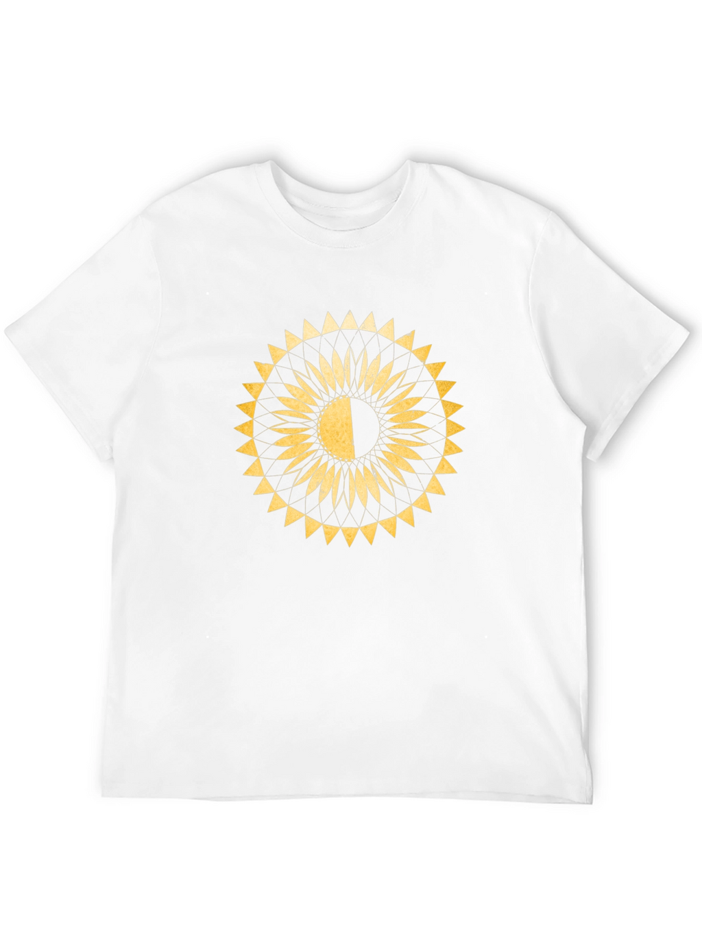 Geometric Sun T-Shirt - Black Cotton Blend