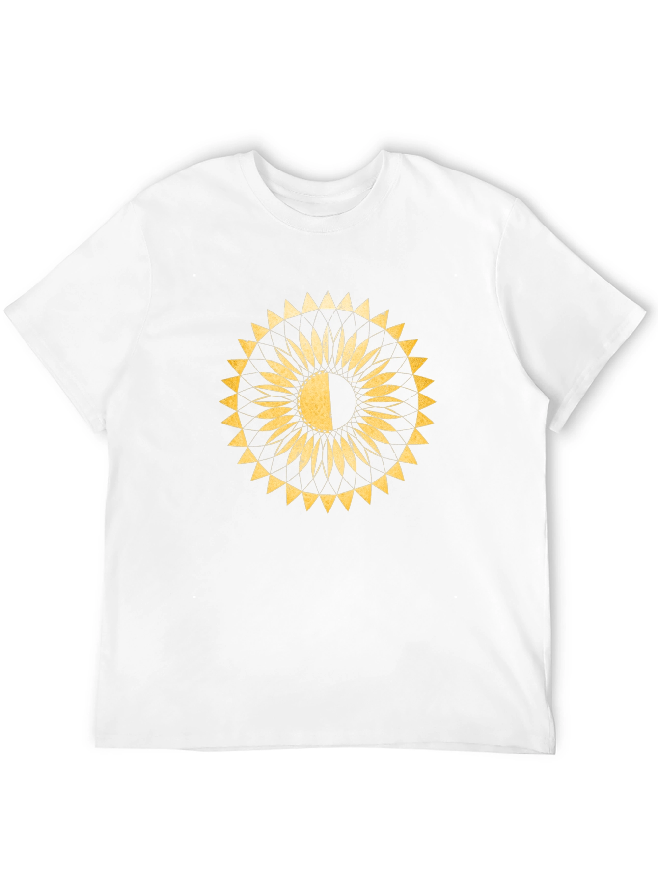 Geometric Sun T-Shirt - Black Cotton Blend