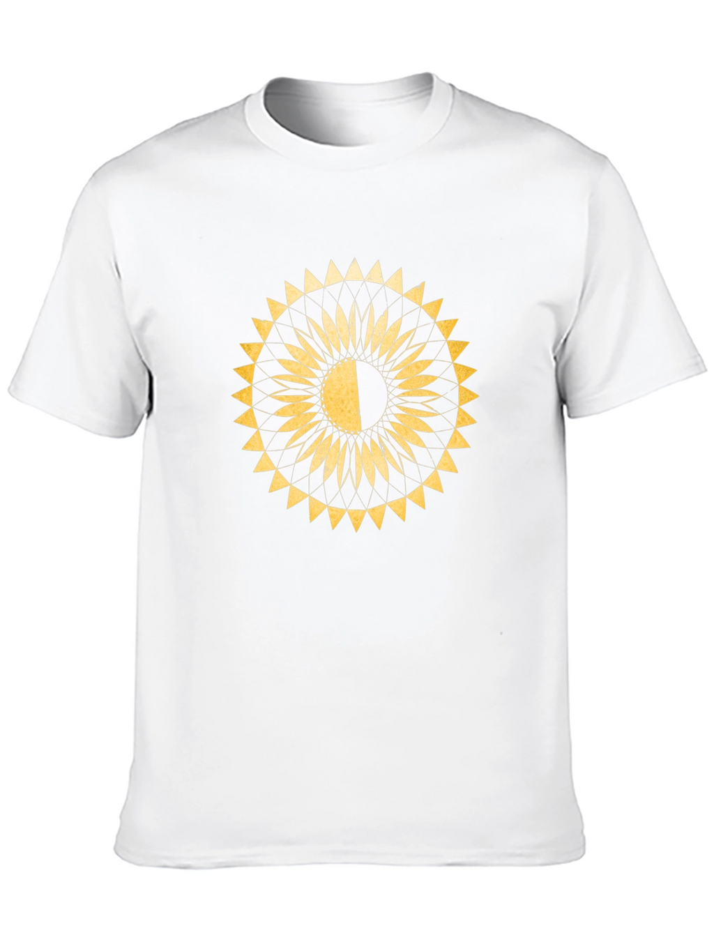 Geometric Sun T-Shirt - Black Cotton Blend