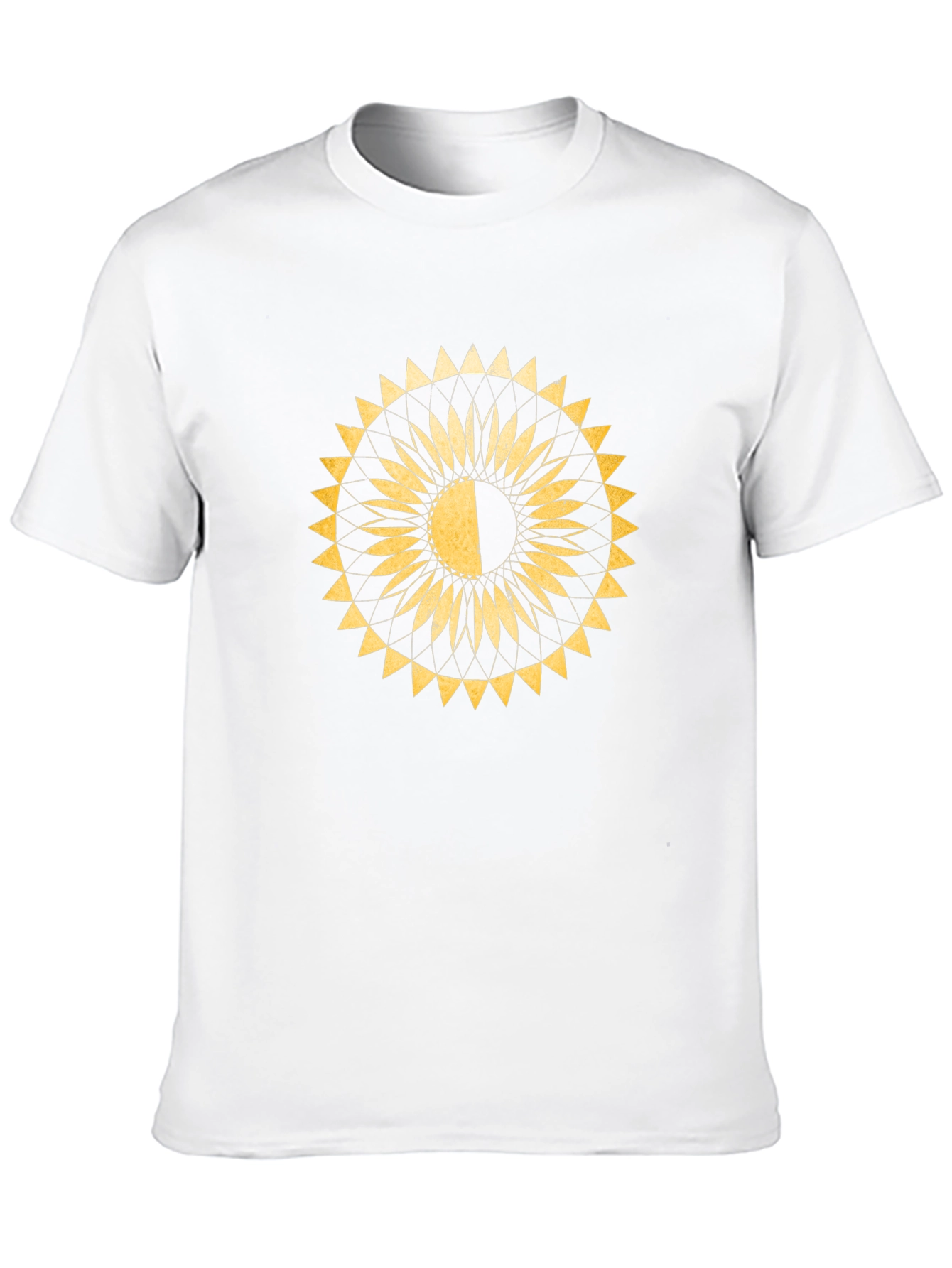 Geometric Sun T-Shirt - Black Cotton Blend
