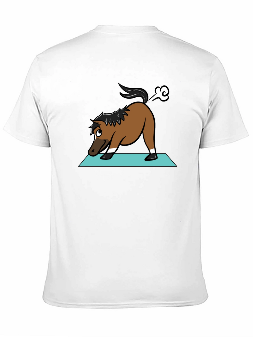 Yoga Horse Farting Funny Black T-Shirt