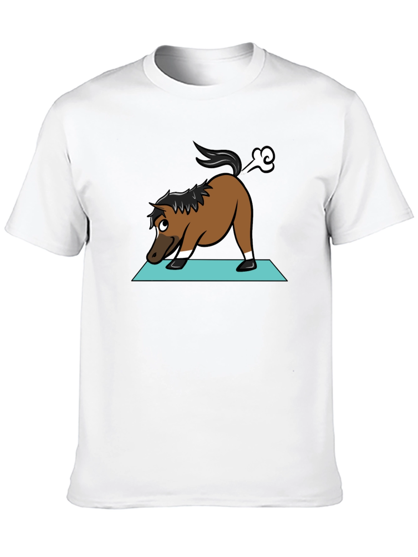 Yoga Horse Farting Funny Black T-Shirt