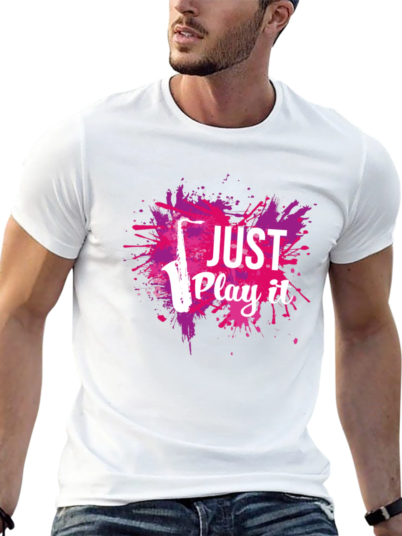Just Play It Saxophone Graphic T-Shirt
