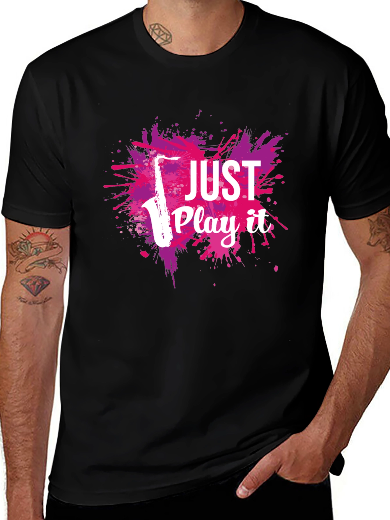 Just Play It Saxophone Graphic T-Shirt