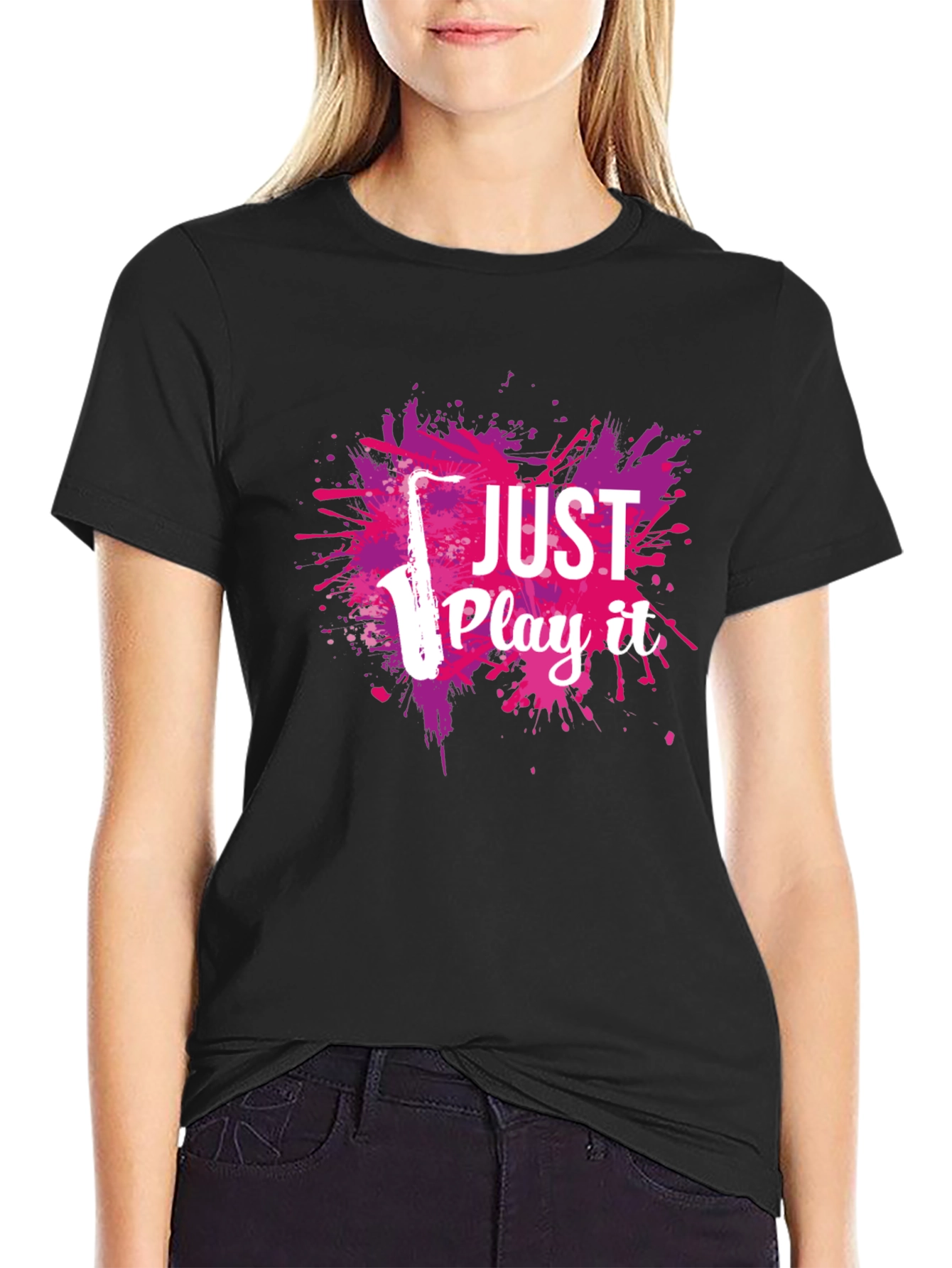 Just Play It Saxophone Graphic T-Shirt