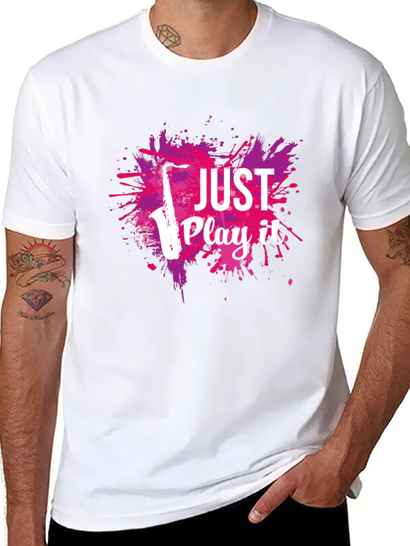 Just Play It Saxophone Graphic T-Shirt