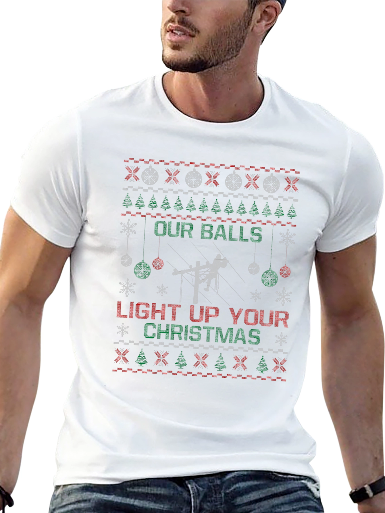 Our Balls Light Up Your Christmas Ugly T-Shirt