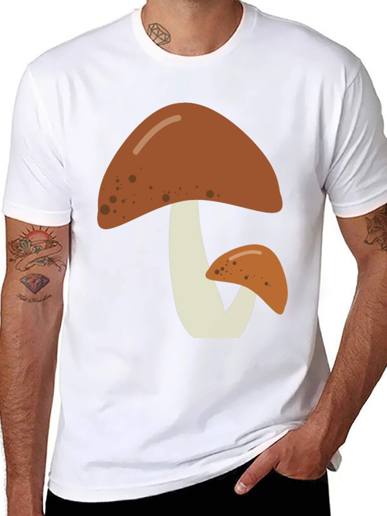 Mushroom Graphic Tee - Nature Lovers Black T-Shirt