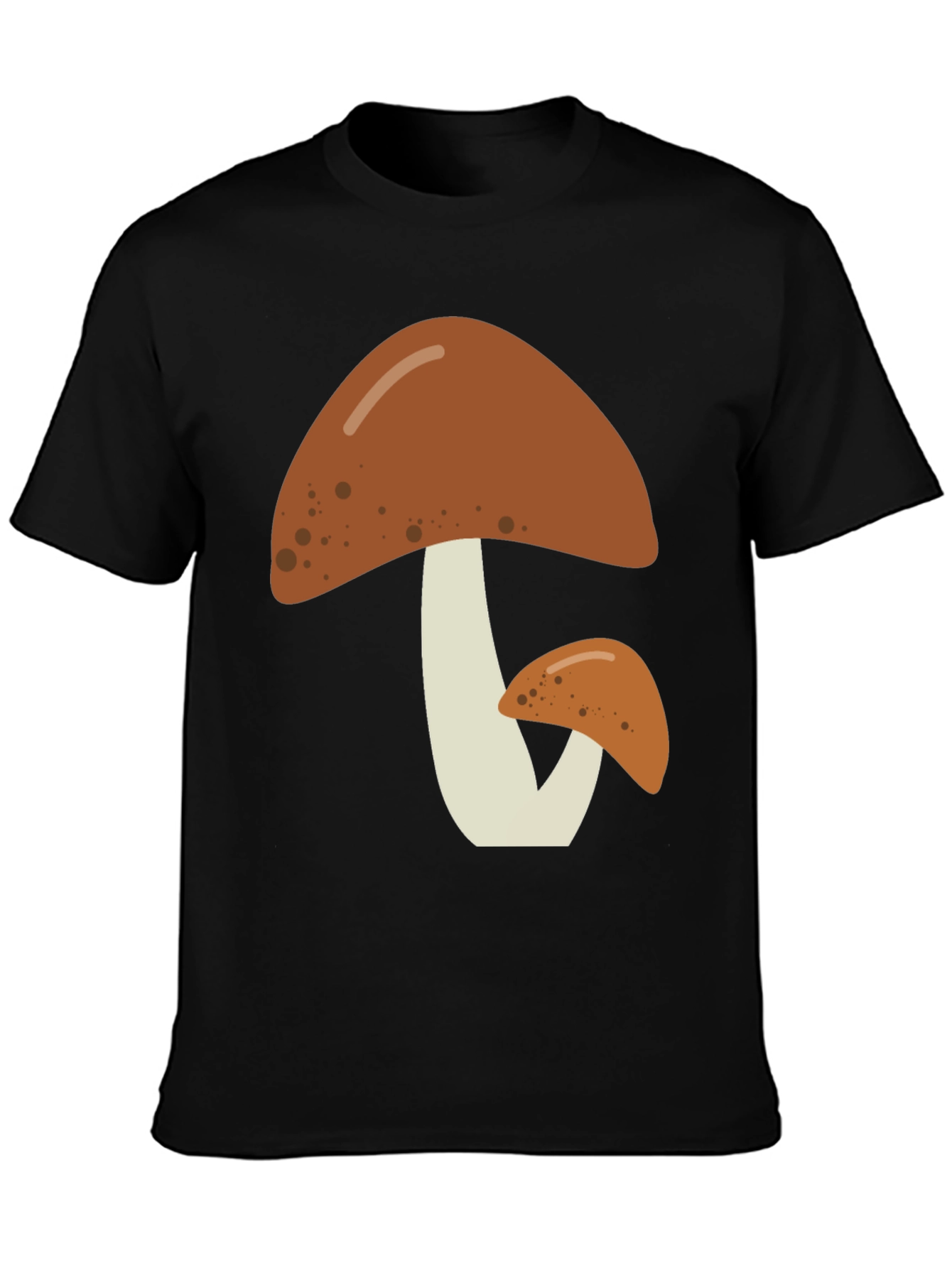 Mushroom Graphic Tee - Nature Lovers Black T-Shirt