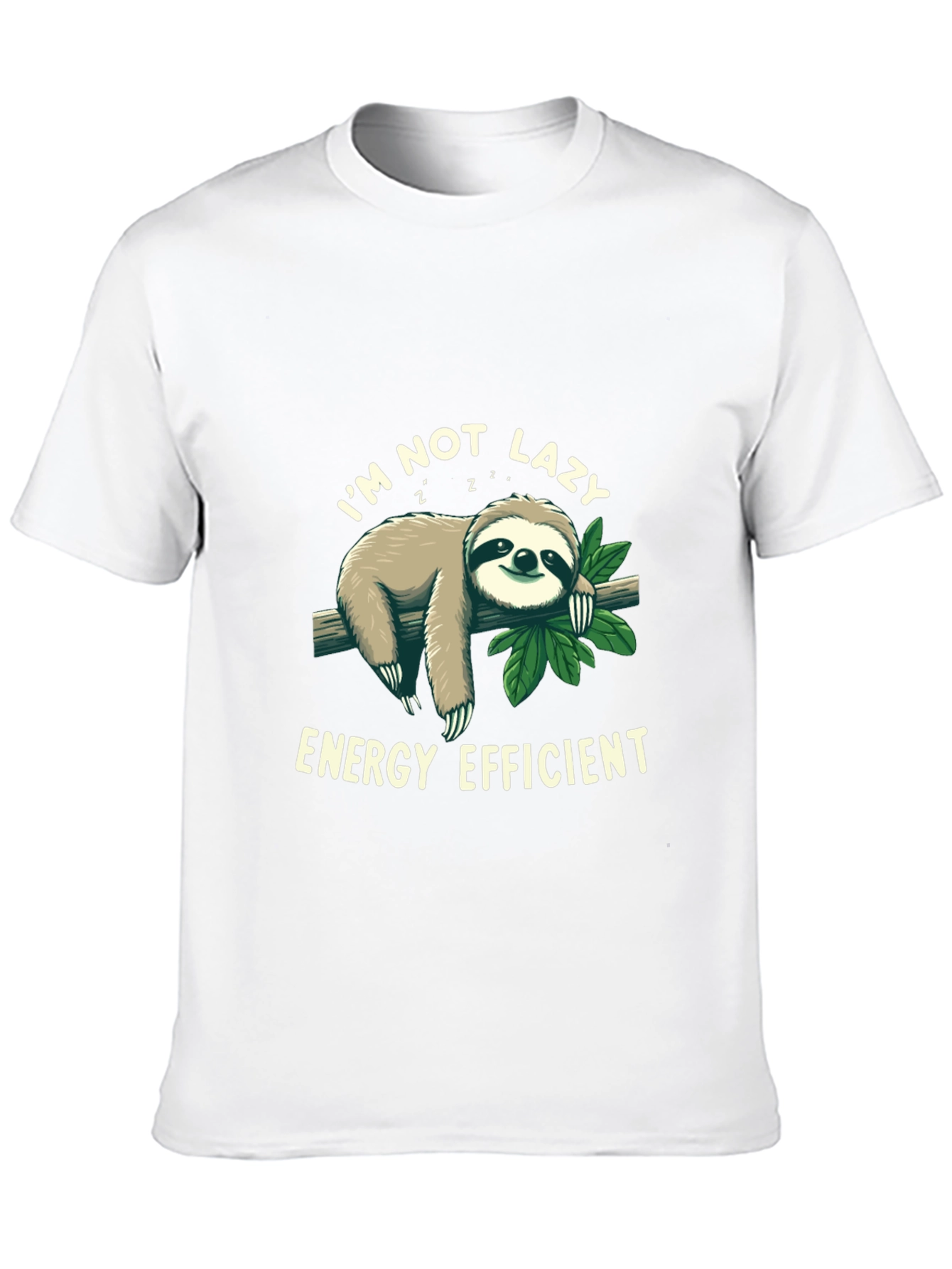 Funny Sloth Energy Efficient Graphic T-Shirt