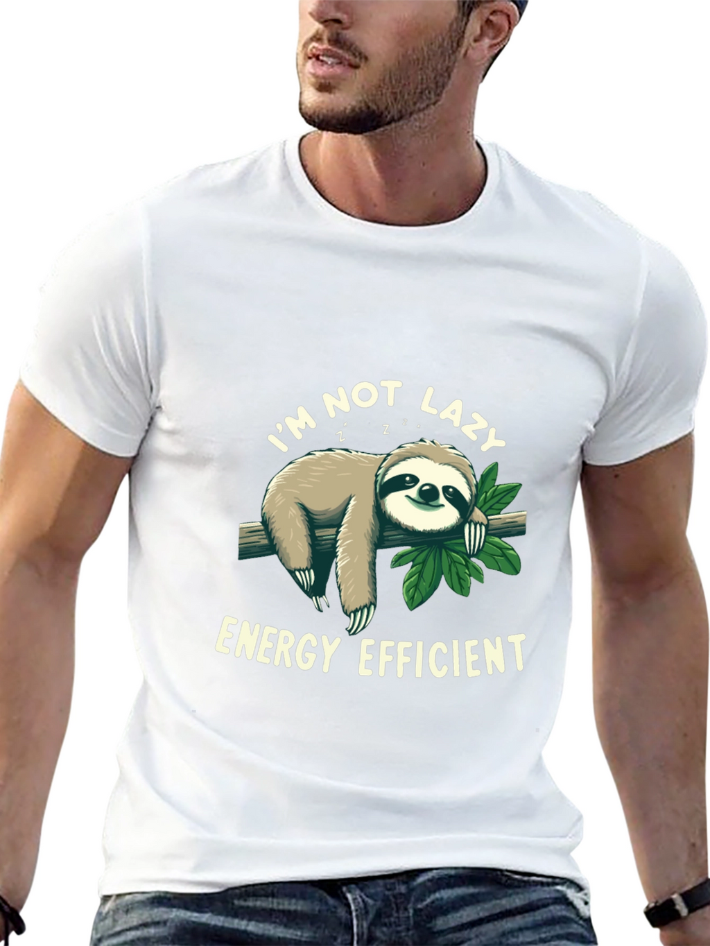 Funny Sloth Energy Efficient Graphic T-Shirt