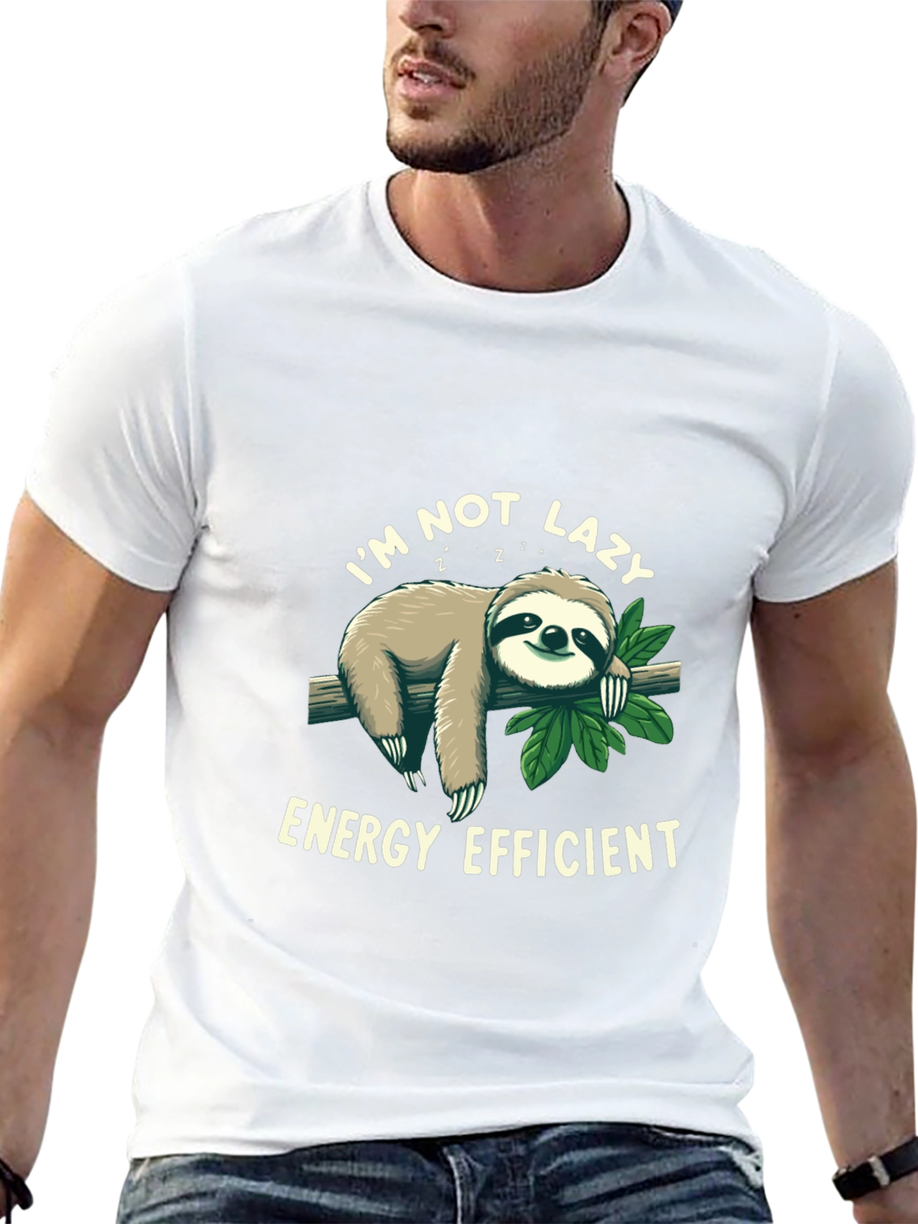 Funny Sloth Energy Efficient Graphic T-Shirt