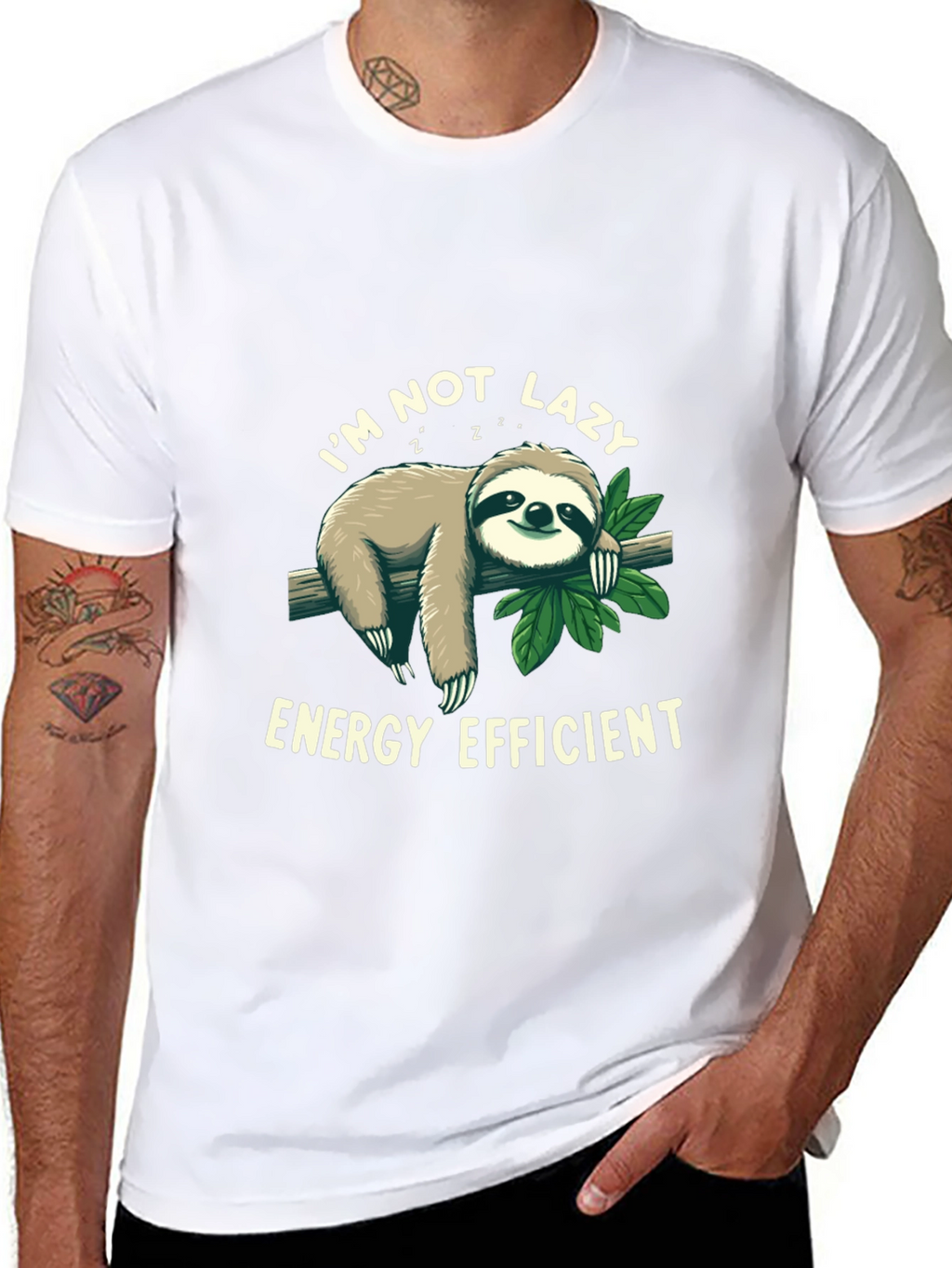Funny Sloth Energy Efficient Graphic T-Shirt