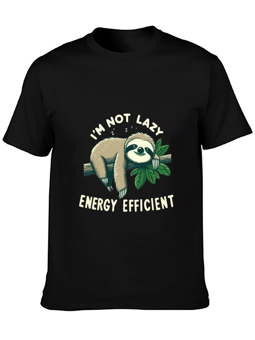 Funny Sloth Energy Efficient Graphic T-Shirt