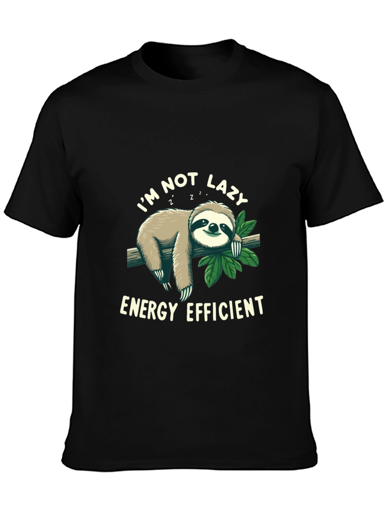 Funny Sloth Energy Efficient Graphic T-Shirt