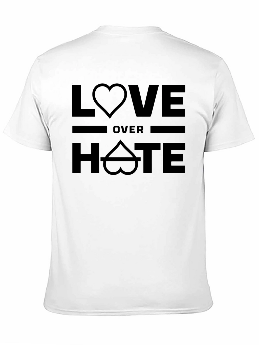 Love Over Hate Graphic T-Shirt - Black