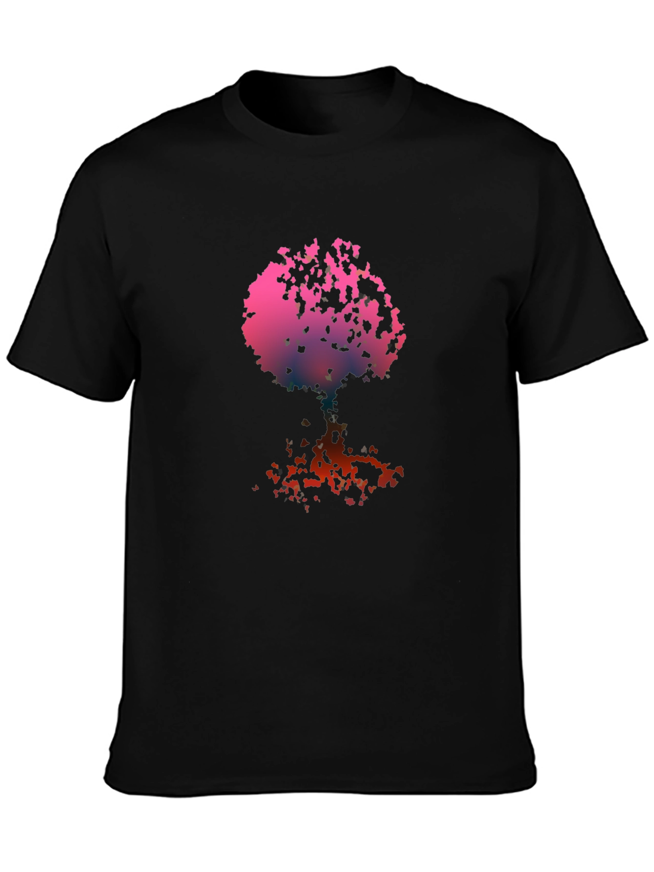 Abstract Tree Graphic Tee - Black Cotton Blend