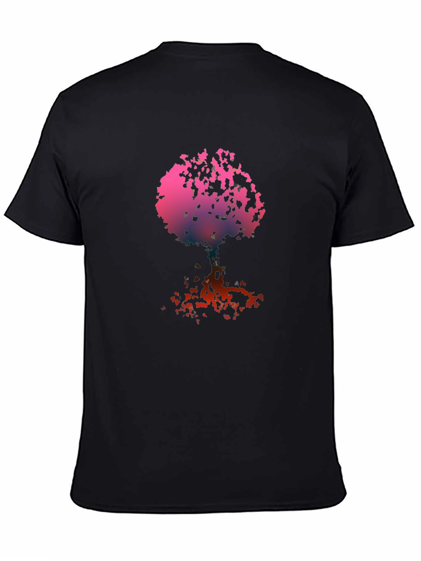 Abstract Tree Graphic Tee - Black Cotton Blend
