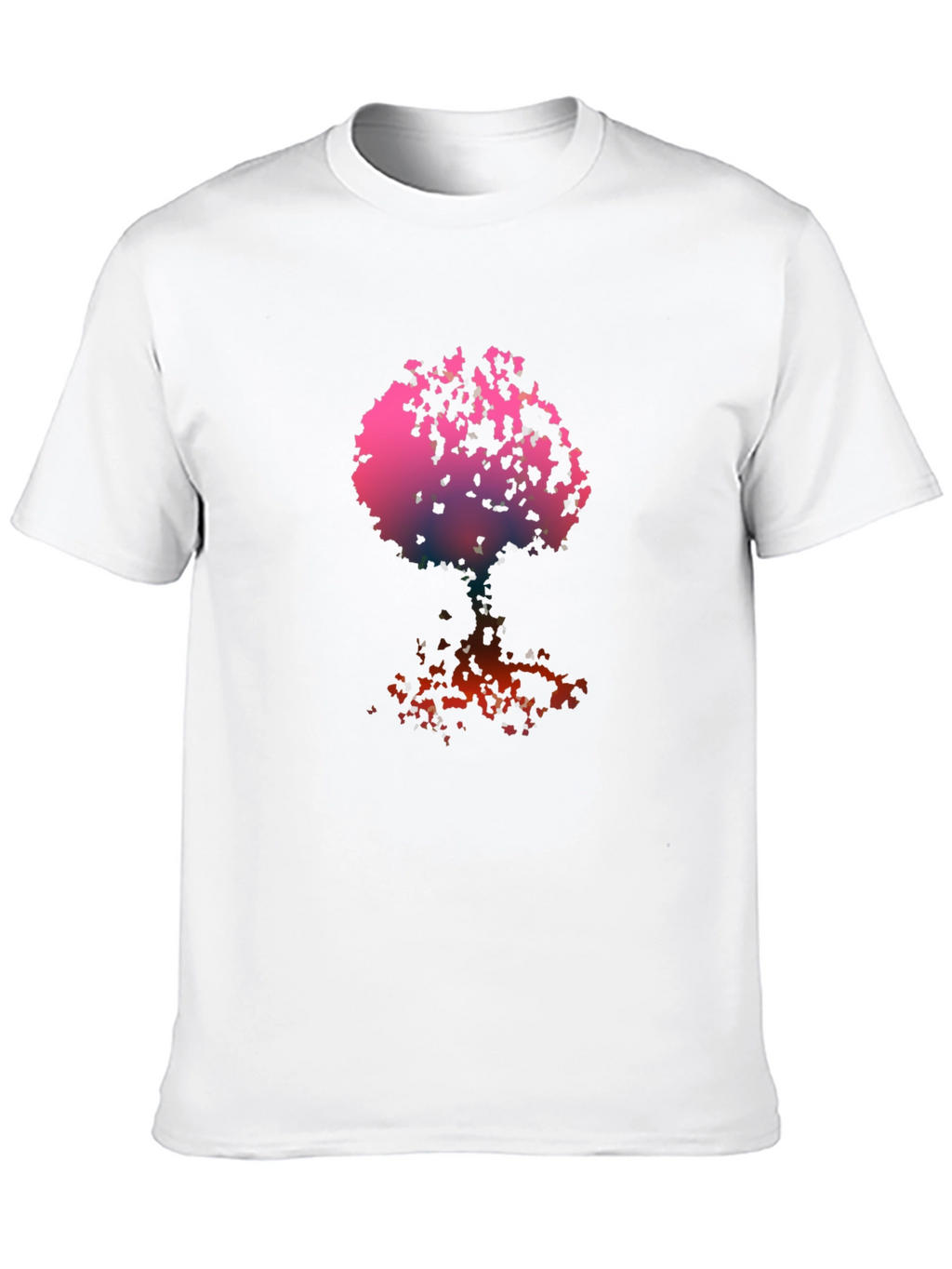 Abstract Tree Graphic Tee - Black Cotton Blend