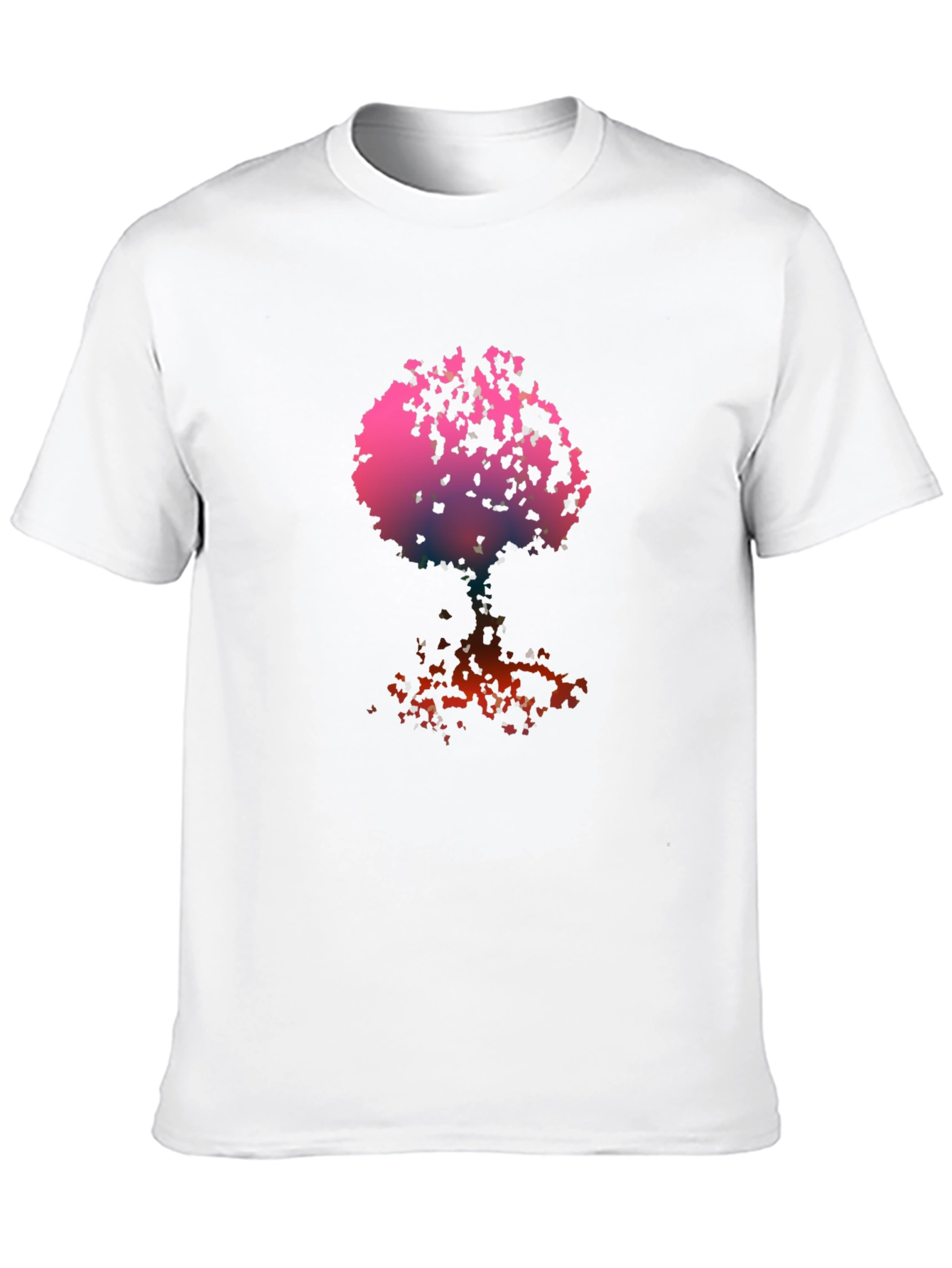 Abstract Tree Graphic Tee - Black Cotton Blend