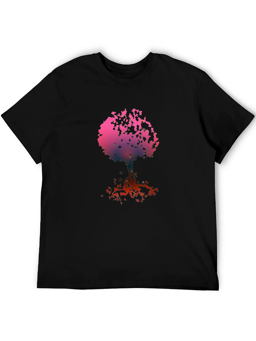 Abstract Tree Graphic Tee - Black Cotton Blend