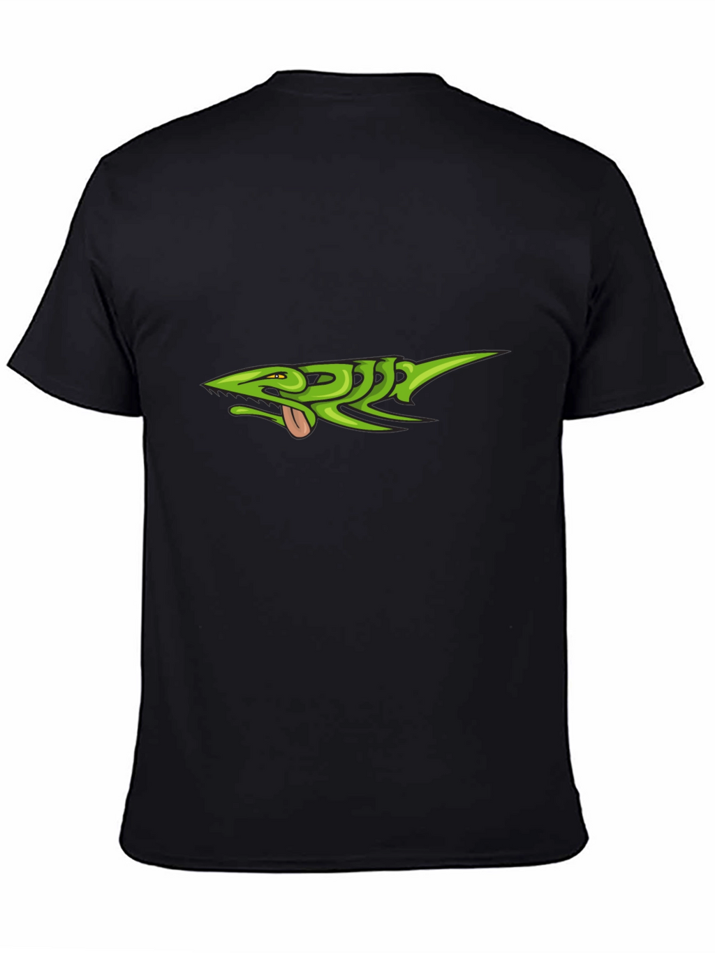 Green Lizard Graphic Black T-Shirt