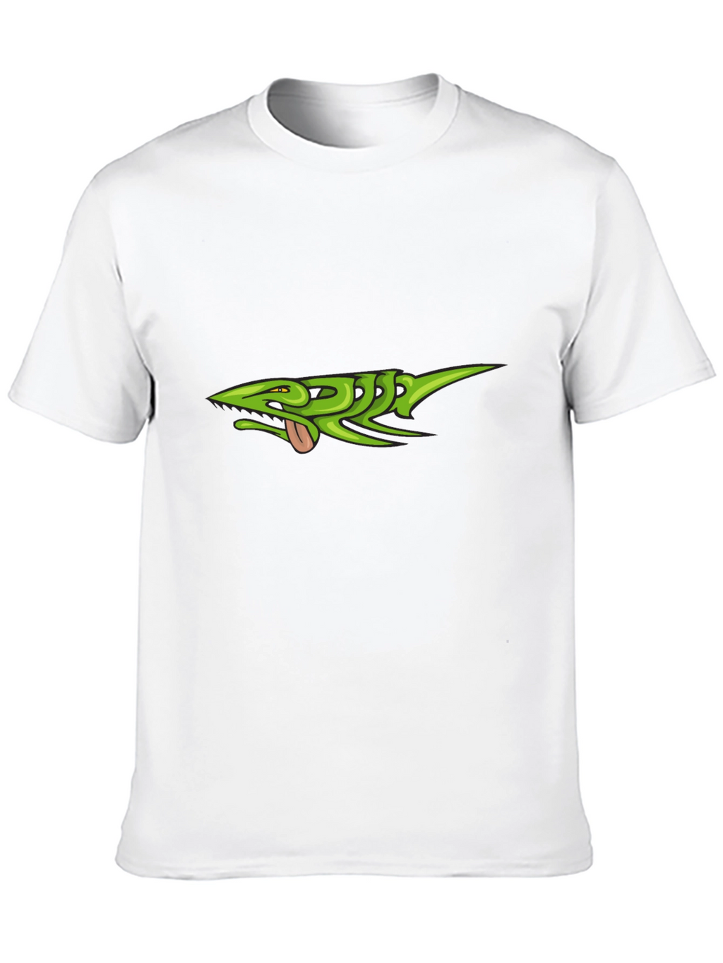 Green Lizard Graphic Black T-Shirt