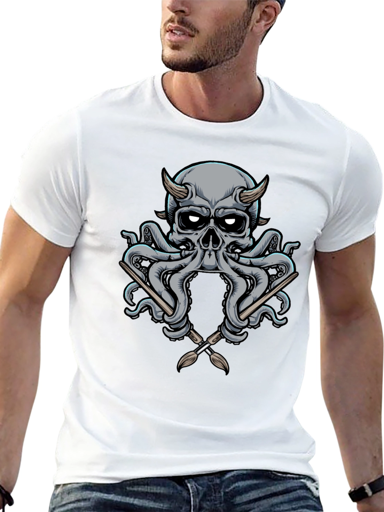 Skull Octopus Artist T-Shirt
