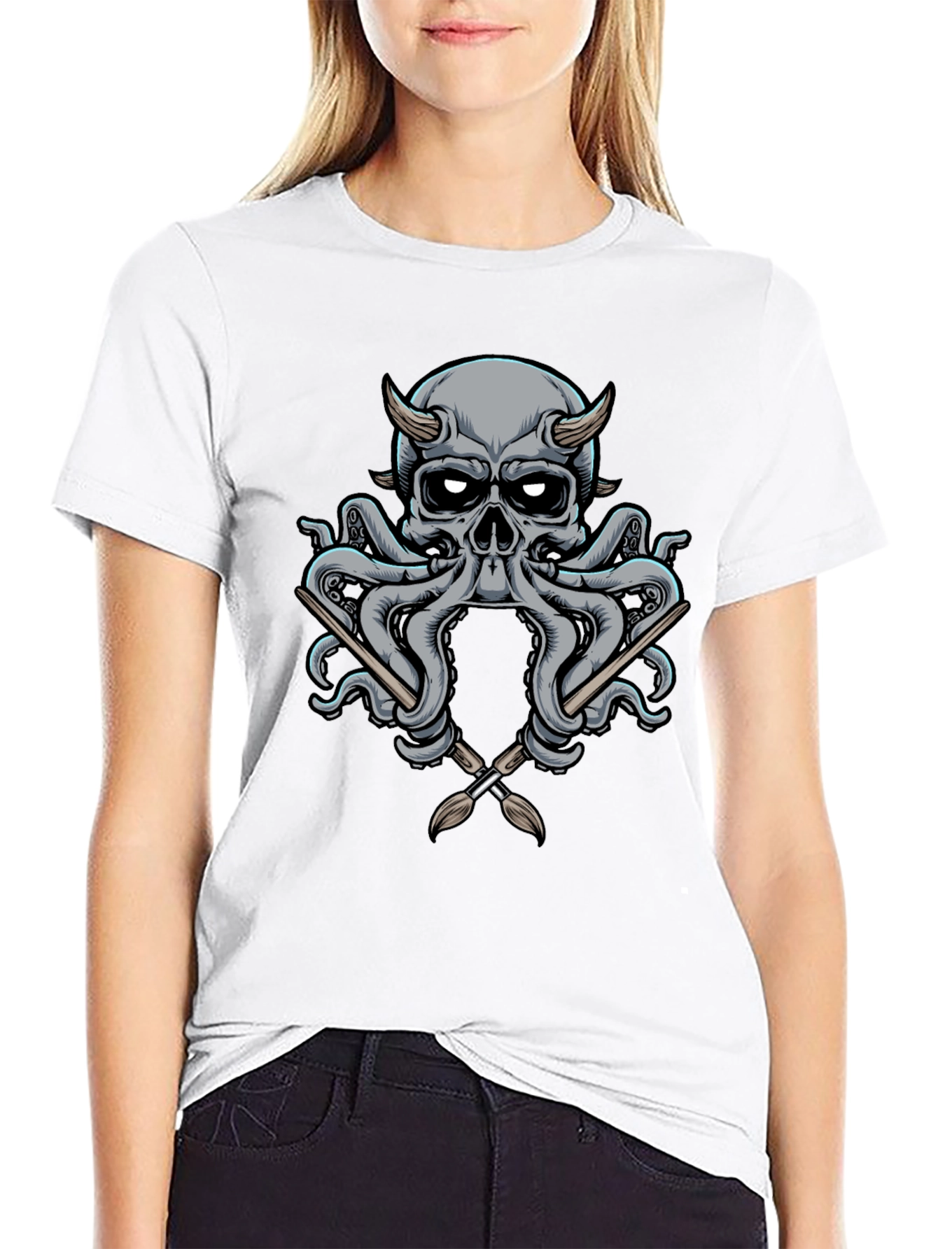 Skull Octopus Artist T-Shirt
