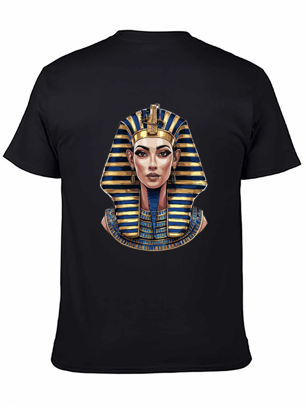 Egyptian Pharaoh Graphic Print Black T-Shirt
