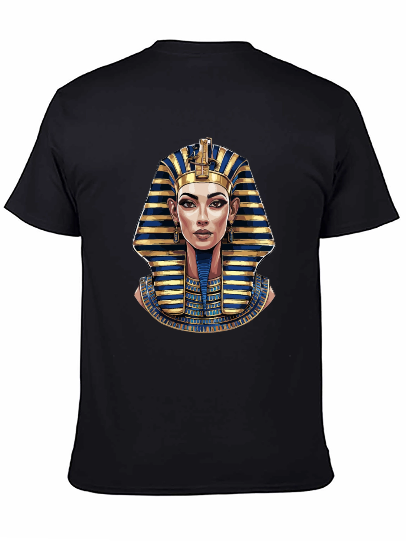 Egyptian Pharaoh Graphic Print Black T-Shirt